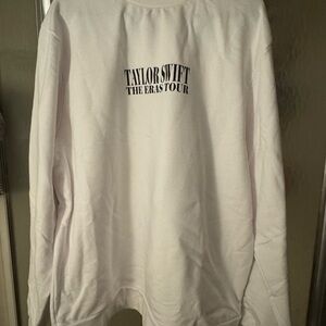 Taylor Swift White Sweatshirt with The Eras Tour Print